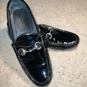 Gucci Horsebit patent leather loafers.